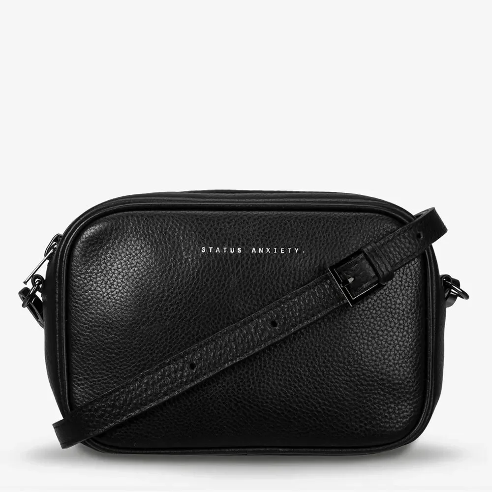 STATUS ANXIETY Black Pebbled Leather PLUNDER Crossbody Bag